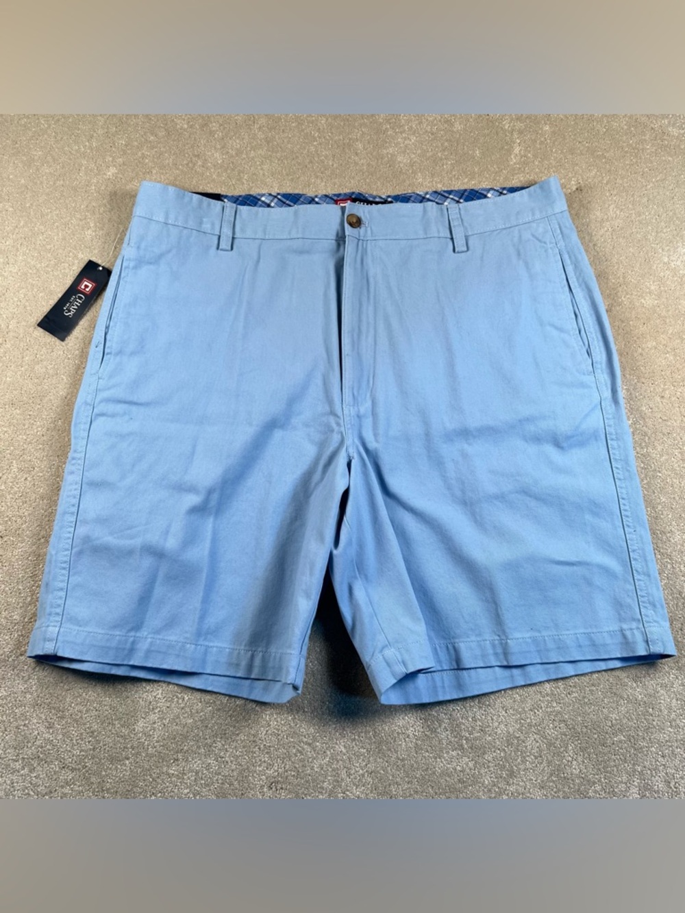 Chaps Shorts Men's 38 Light Blue Flat Front 100% Cotton NWT Casual Summer